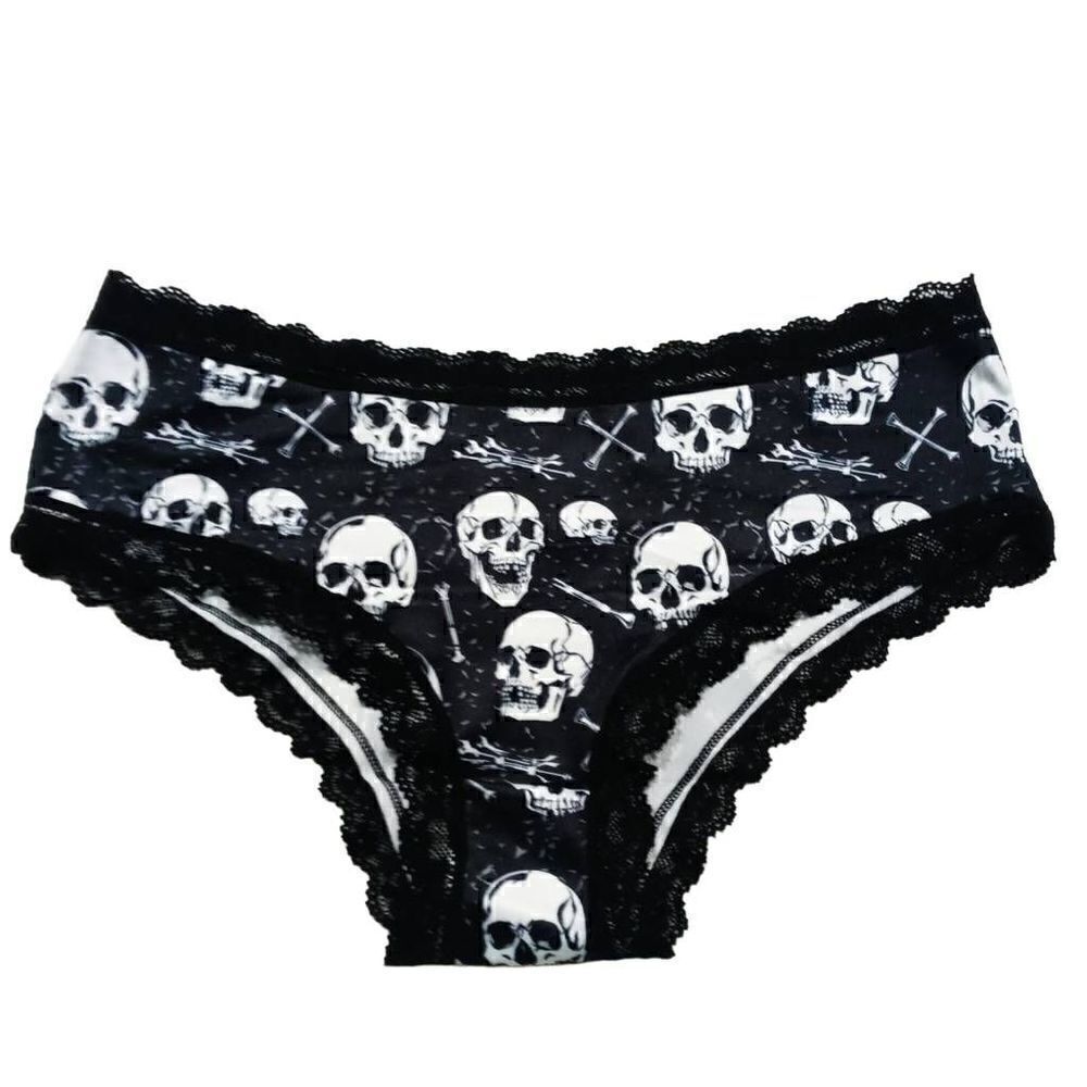 Gothic Hipster Lace Lingerie 3 Piece Panty Set Large -A